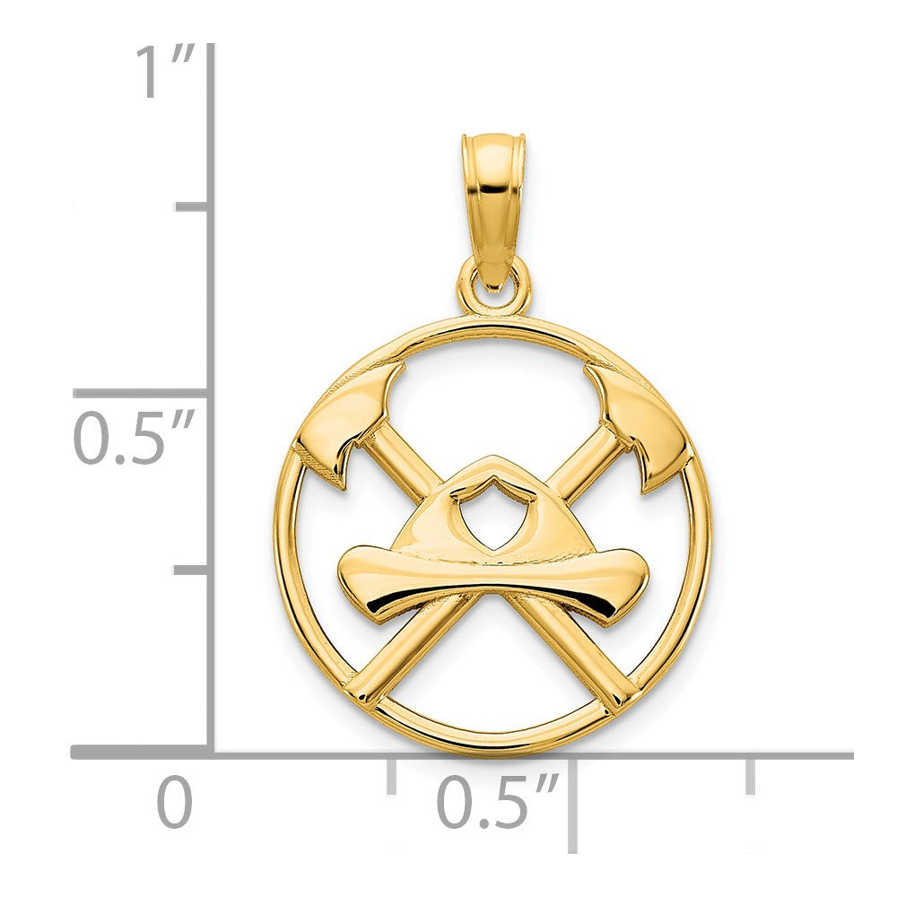 14k Yellow Gold Fireman Pendant