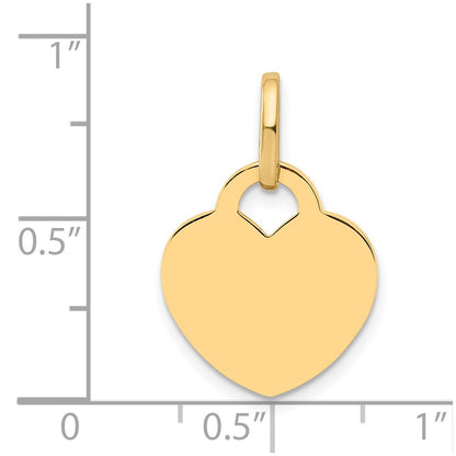14k Yellow Gold Polished Heart Shaped Disc Pendant