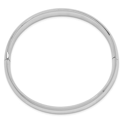 14k White Gold High Polished 10.00mm Hinged Bangle