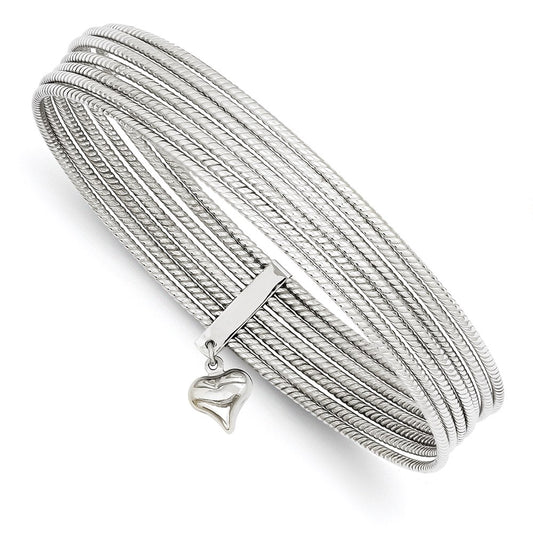 14k White Gold WG Slip On 7 Bangles