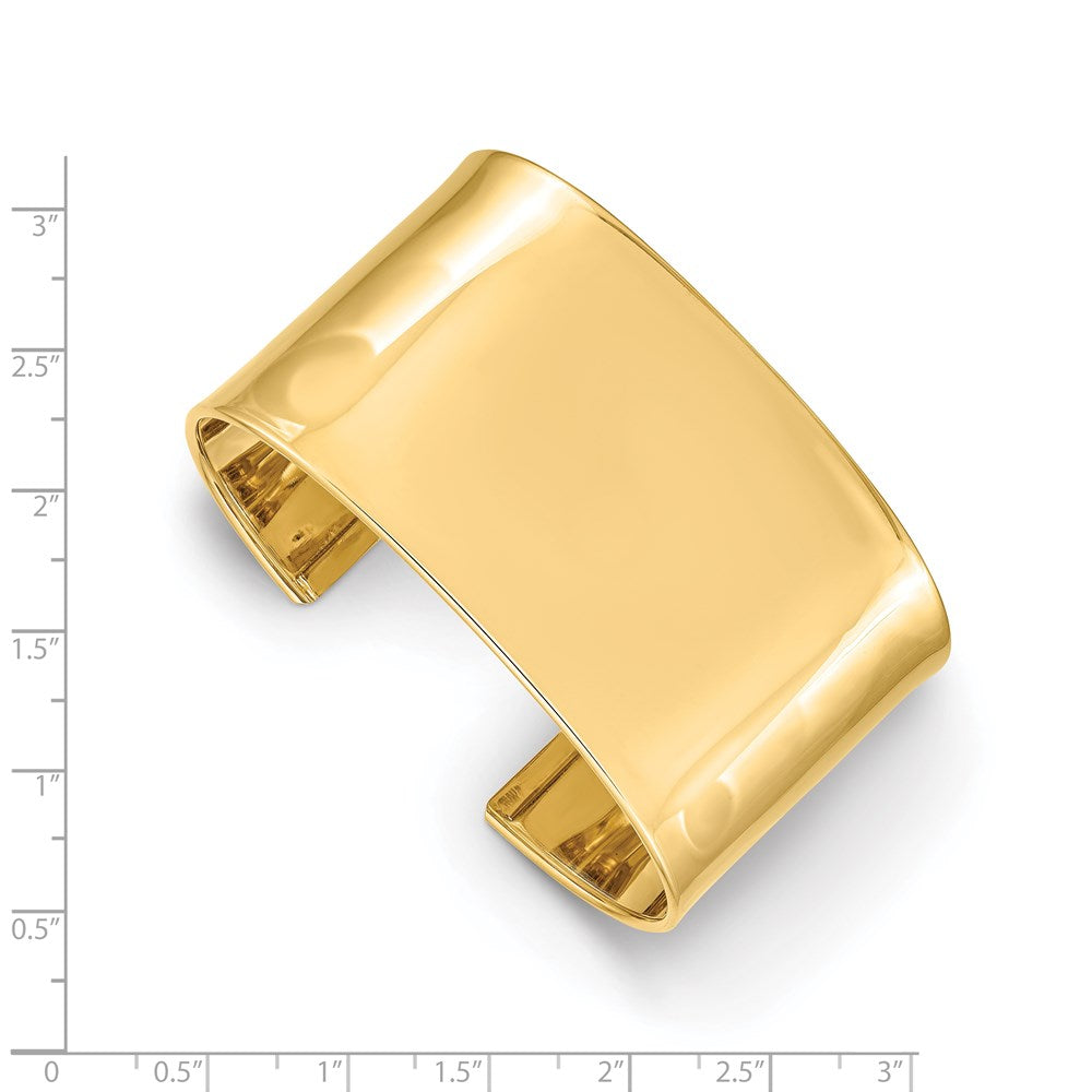 14k Yellow Gold 37mm Polished Cuff Bangle