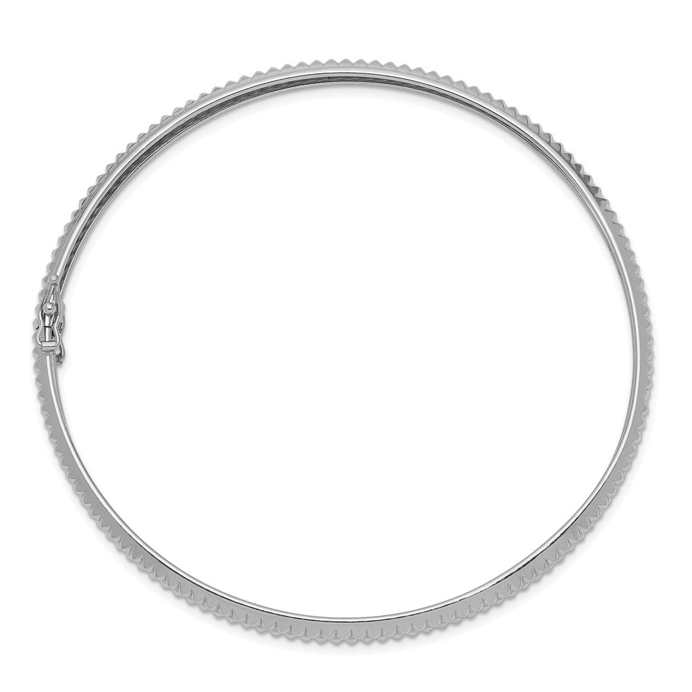 14k White Gold Polished Textured Flexible Bangle