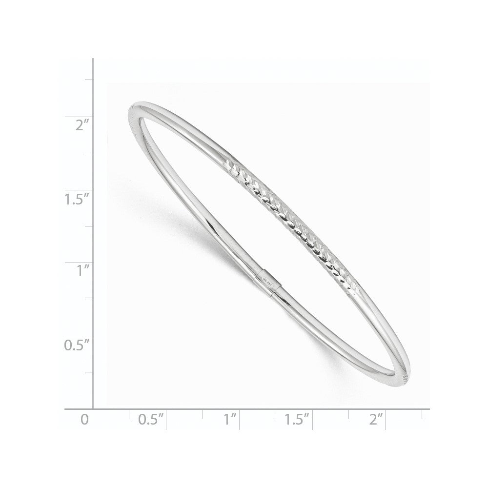 14k White Gold Polished D/C Slip on Bangle