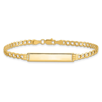 14k Semi-Solid Polished Cuban ID Bracelet