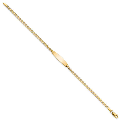 14k Semi-solid Soft Diamond Shape Anchor ID Bracelet