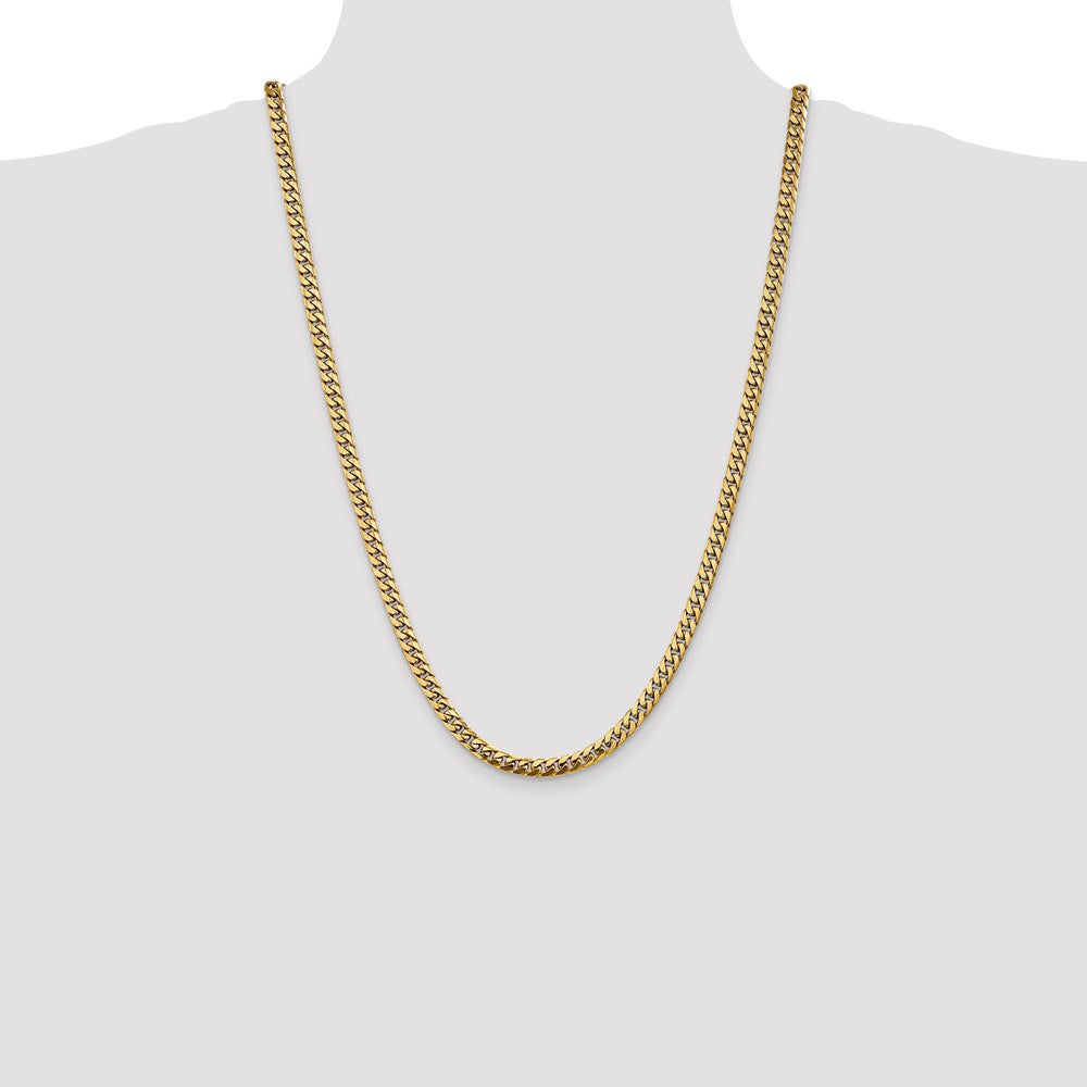 14K 26 inch 5mm Solid Miami Cuban Link with Lobster Clasp Chain Necklace