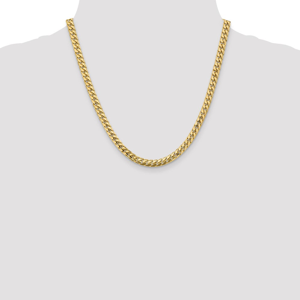 14K 20 inch 5.5mm Solid Miami Cuban Link with Lobster Clasp Chain Necklace