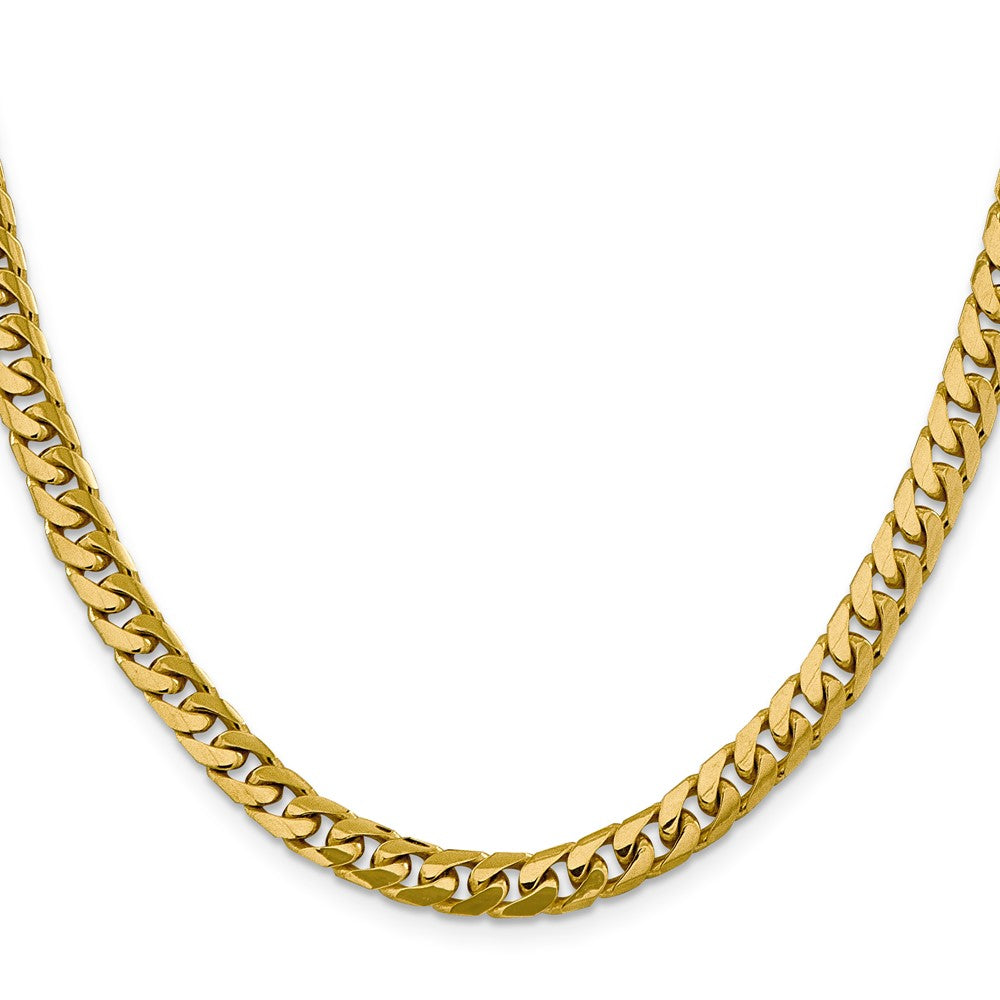 14K Yellow Gold 28 inch 6.25mm Solid Miami Cuban Link with Lobster Clasp Chain Necklace