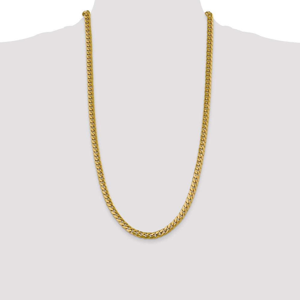 14K Yellow Gold 28 inch 6.25mm Solid Miami Cuban Link with Lobster Clasp Chain Necklace