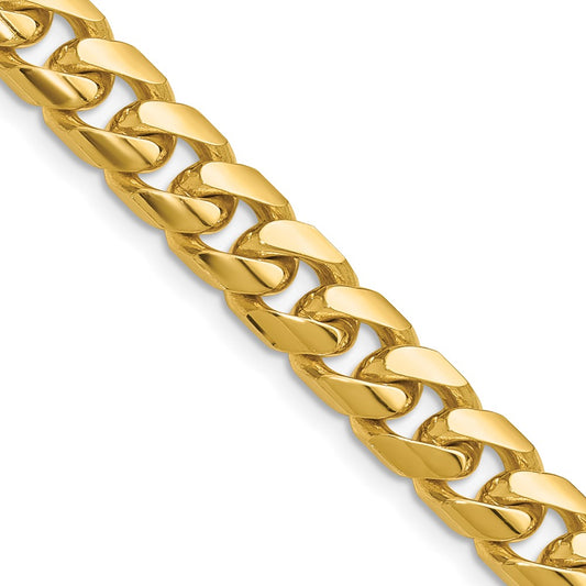 24 Inch 14k 8mm Solid Miami Cuban Chain Necklace