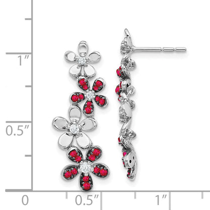14k White Gold Real Diamond & Ruby Earrings EM4045-RU-016-WA