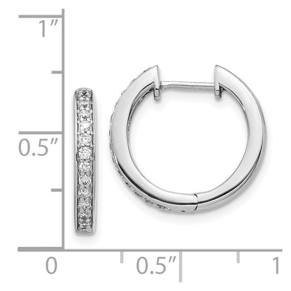 14k White Gold Real Diamond Complete Hinged Hoop Earrings EM5362-033-WA