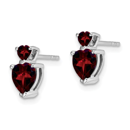 14k White Gold Created Opal and Amethyst Heart Earrings EM7076-OP/AM-W