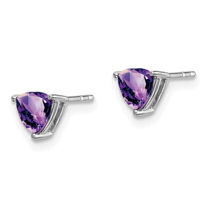 14k White Gold Trillion Amethyst Earrings EM7100-AM-W