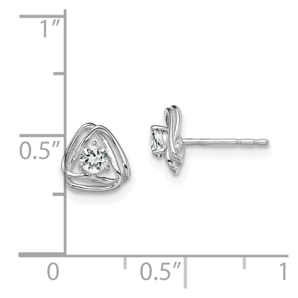 14k White Gold White Topaz Post Earrings EM7395-WT-W