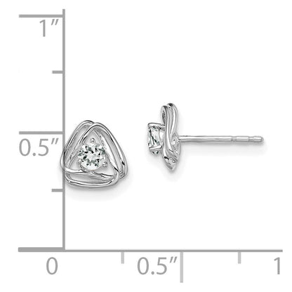 14k White Gold White Topaz Post Earrings EM7395-WT-W