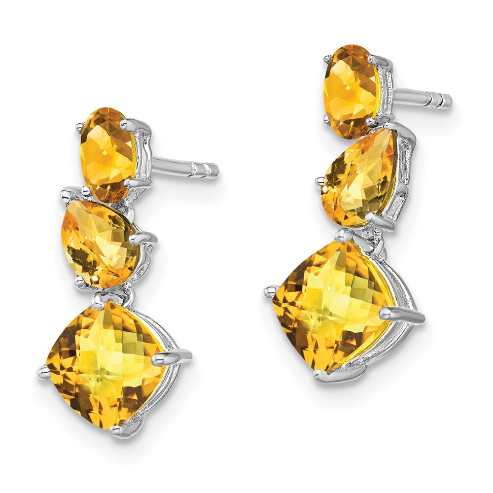 14k White Gold Citrine Dangle Earrings EM7457-CI-W
