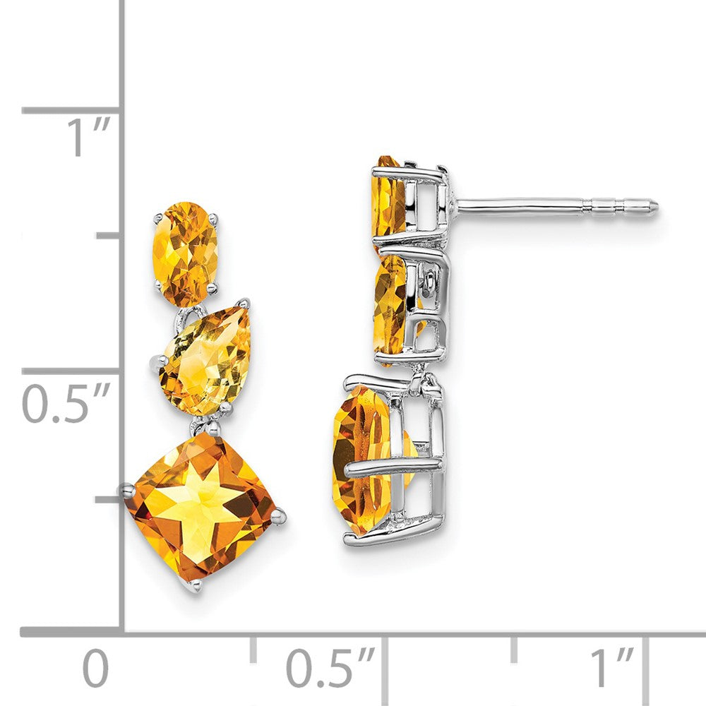 14k White Gold Citrine Dangle Earrings EM7457-CI-W