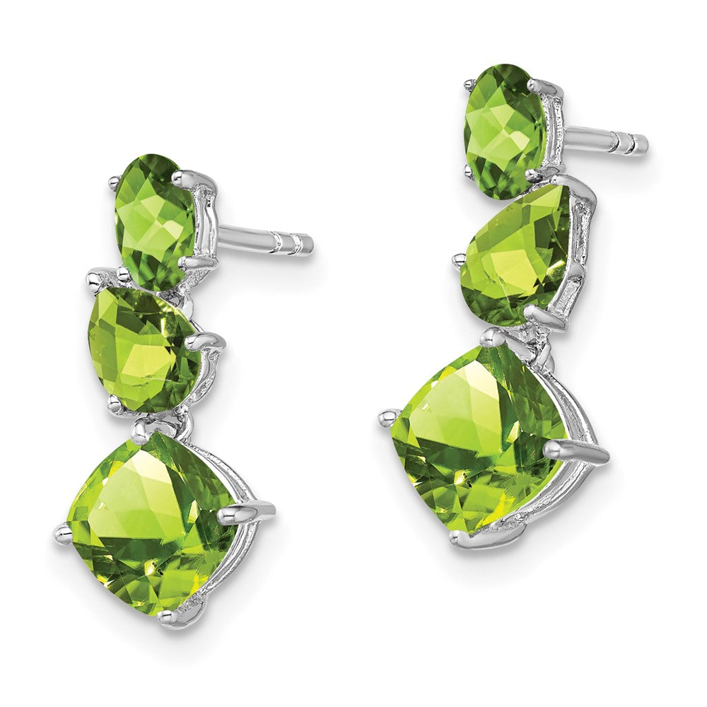 14k White Gold Peridot Dangle Earrings EM7457-PE-W