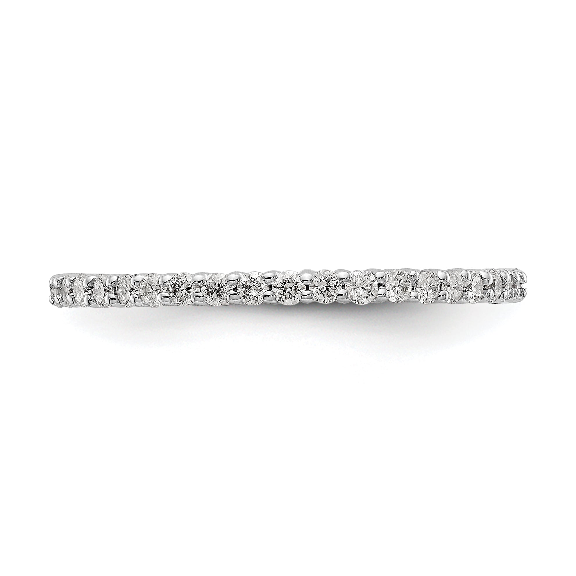 Solid Real 14k White Gold Polished Shared Prong 1/2ct CZ Eternity Wedding Band Ring