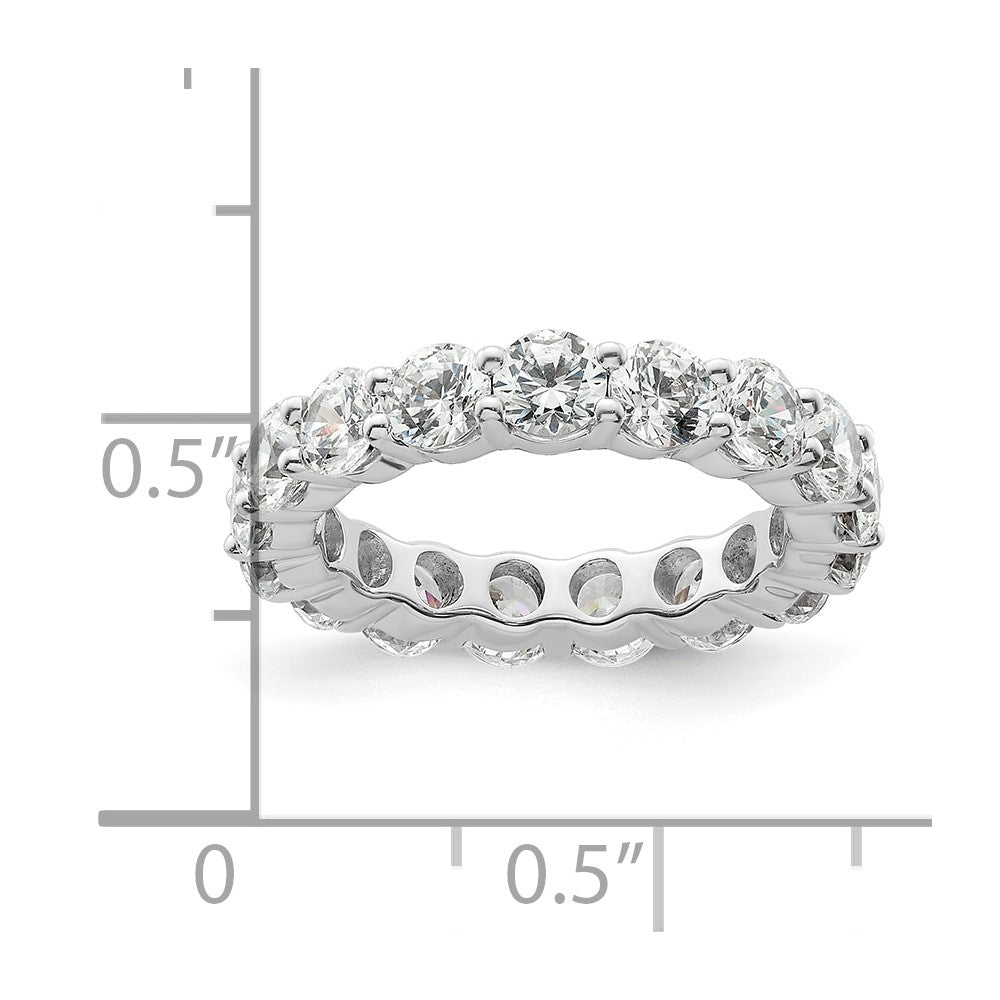 Solid Real 14k White Gold Polished Shared Prong 3ct Lab Grown Diamond Eternity Wedding Band Ring