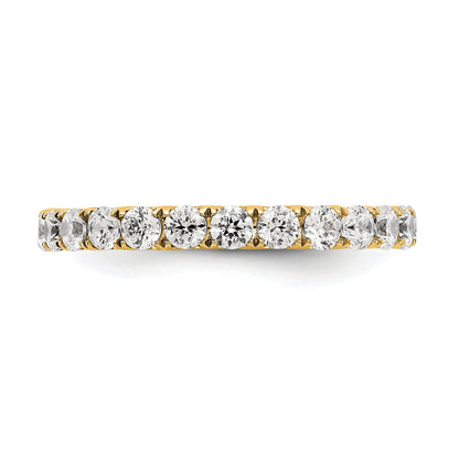 Solid Real 14k 1 1/2CT U Shared Prong CZ Eternity Wedding Band Ring