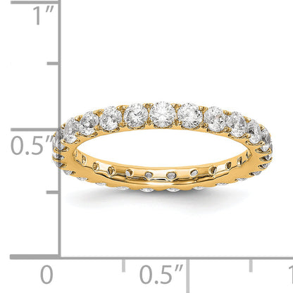 Solid Real 14k 1 1/2CT U Shared Prong CZ Eternity Wedding Band Ring
