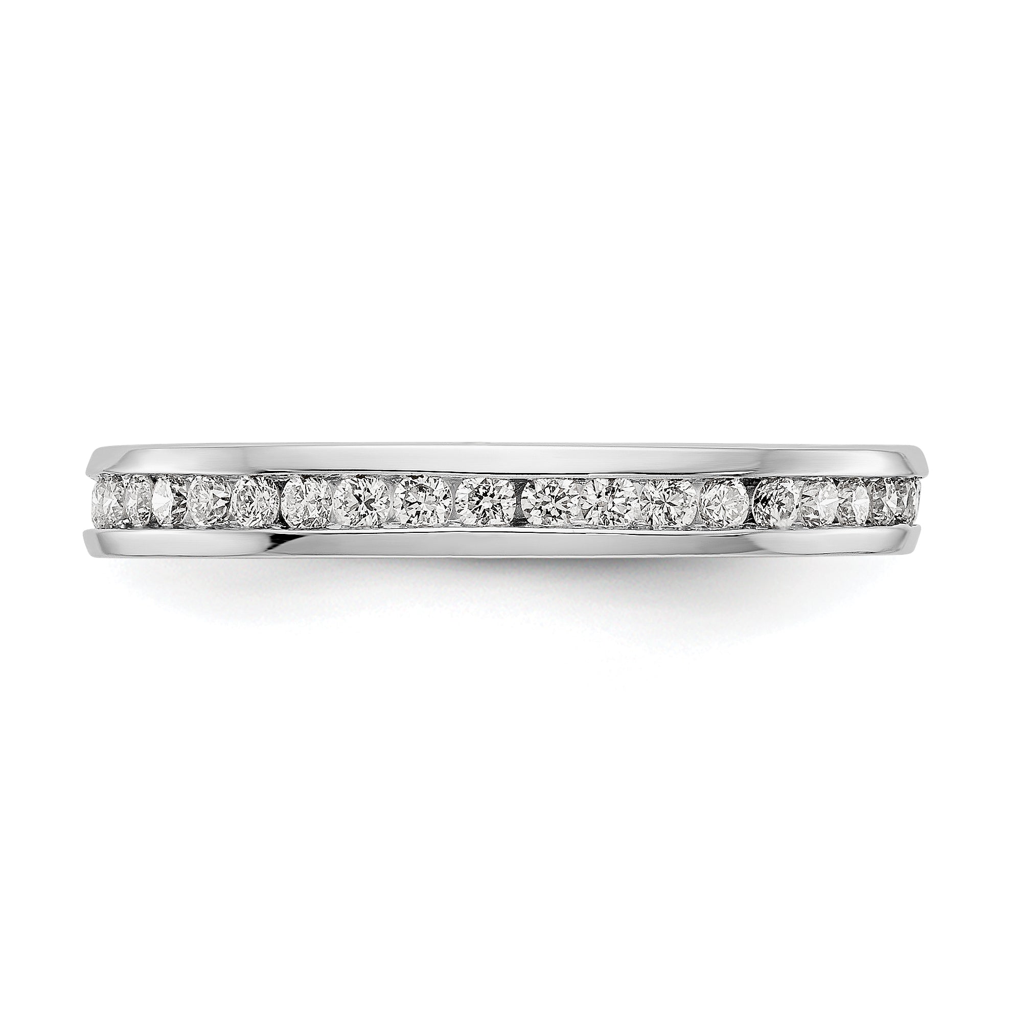 Solid Real 14k White Gold Polished 1/2ct Channel Set CZ Eternity Wedding Band Ring