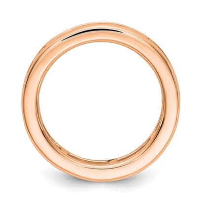 Solid Real 14k Rose Gold Polished 2ct Channel Set CZ Eternity Wedding Band Ring