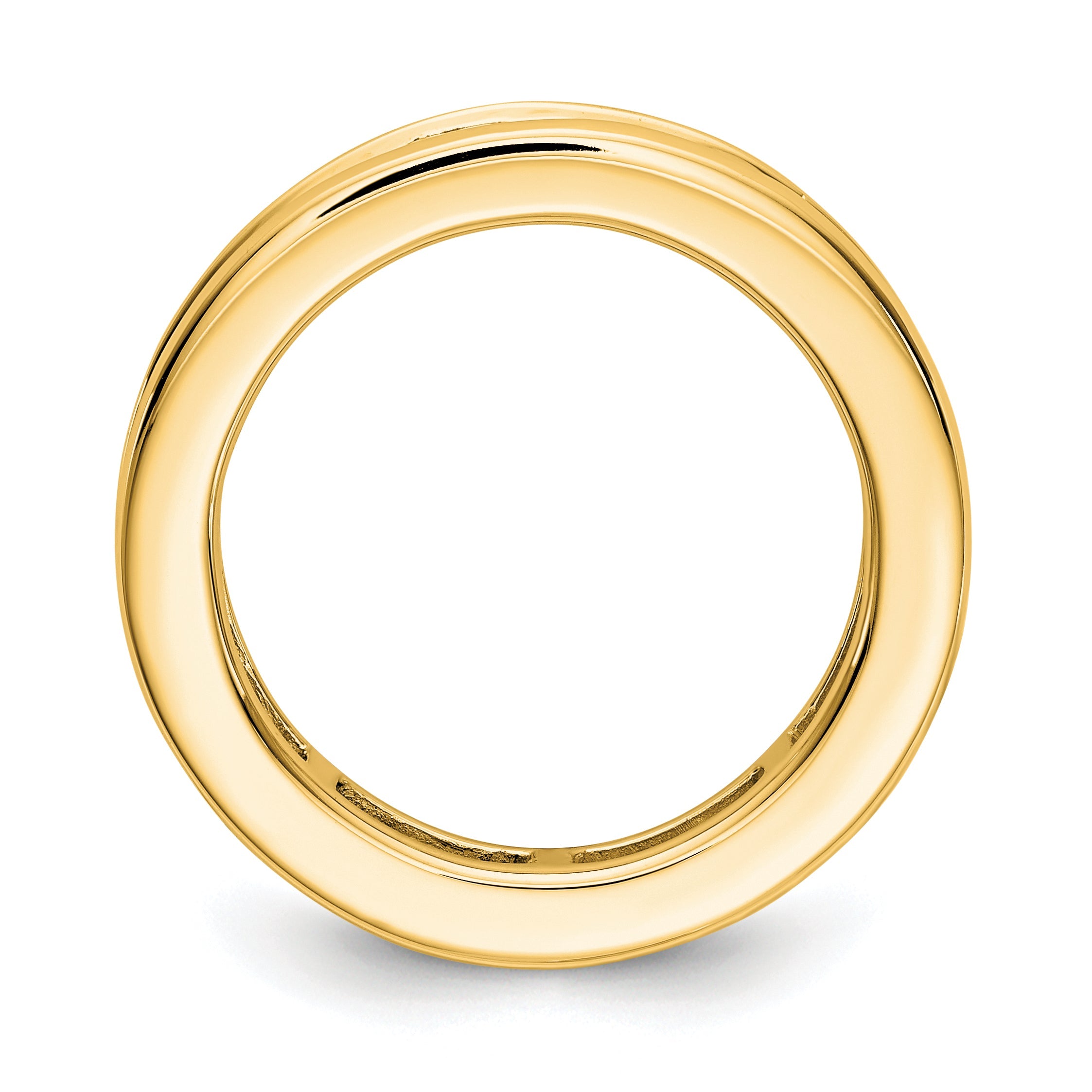 Solid Real 14k Polished 3ct Princess Channel Set CZ Eternity Wedding Band Ring