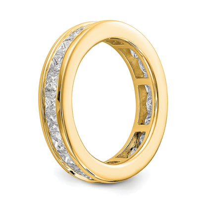 Solid Real 14k Polished 3ct Princess Channel Set CZ Eternity Wedding Band Ring