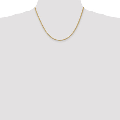 14K Yellow Gold 18 inch 2mm Franco with Lobster Clasp Chain Necklace
