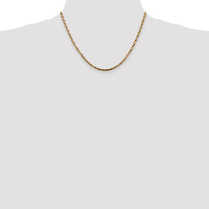 14K Yellow Gold 18 inch 2.5mm Franco with Lobster Clasp Chain Necklace