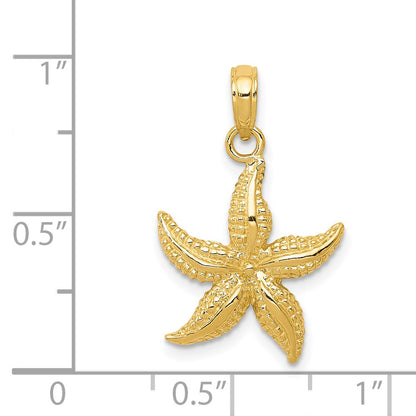 14k Yellow Gold Starfish Pendant