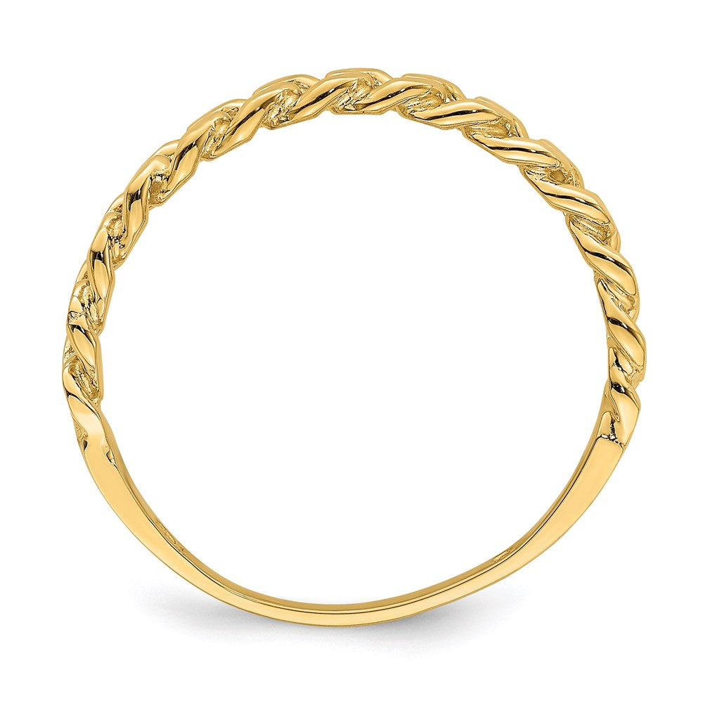 14k yellow gold chain link band ring k3865