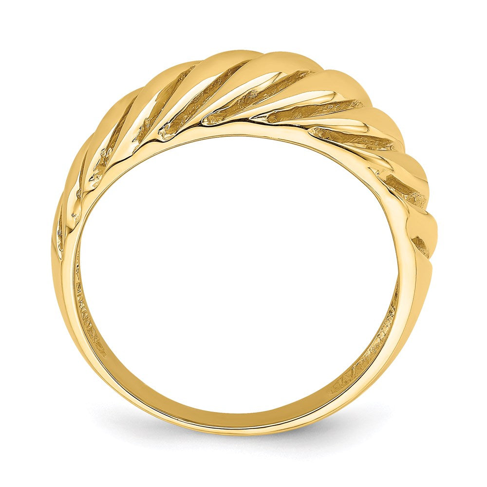 14k yellow gold open slash dome ring k3872