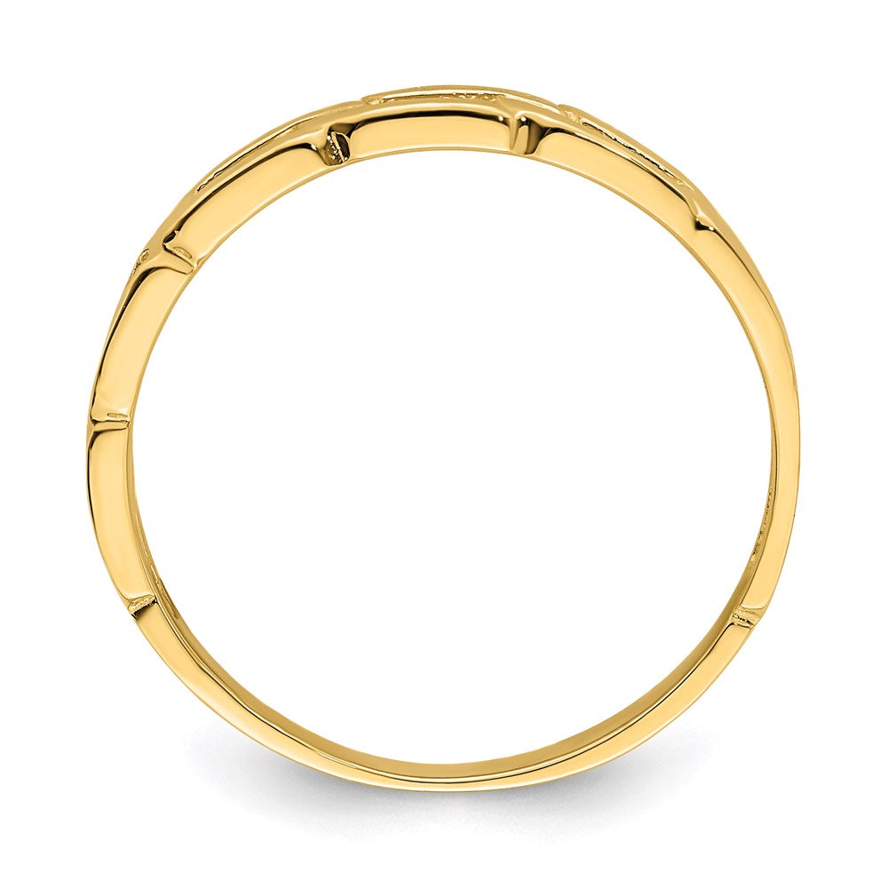 14k yellow gold five chain link band ring k4591
