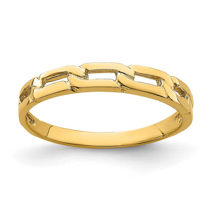 14k yellow gold five chain link band ring k4591