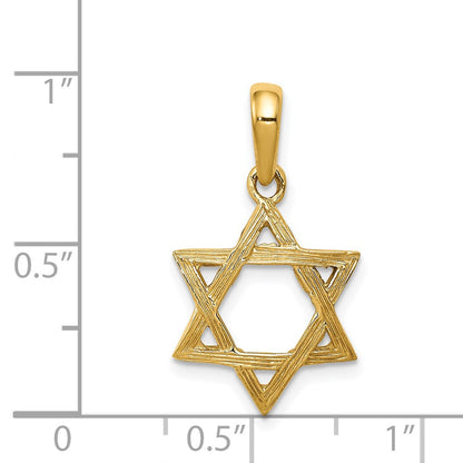 14k Yellow Gold Star of David Pendant