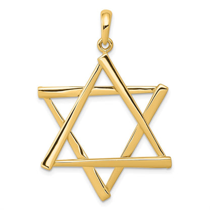 14k Yellow Gold Star of David Pendant