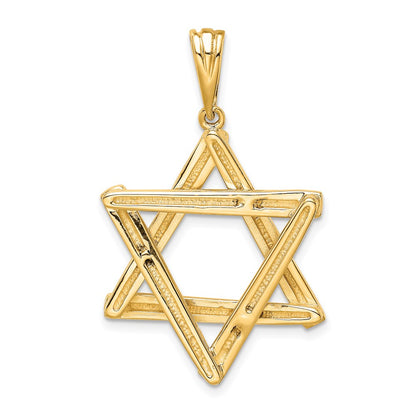 14k Yellow Gold Star of David Pendant