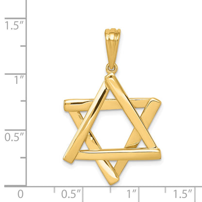 14k Yellow Gold Star of David Pendant