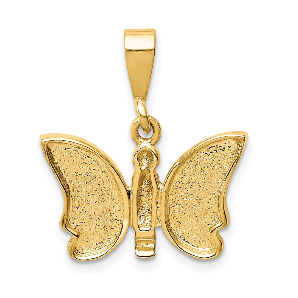14k Yellow Gold Polished Butterfly Pendant