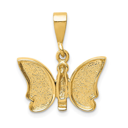 14k Yellow Gold Polished Butterfly Pendant