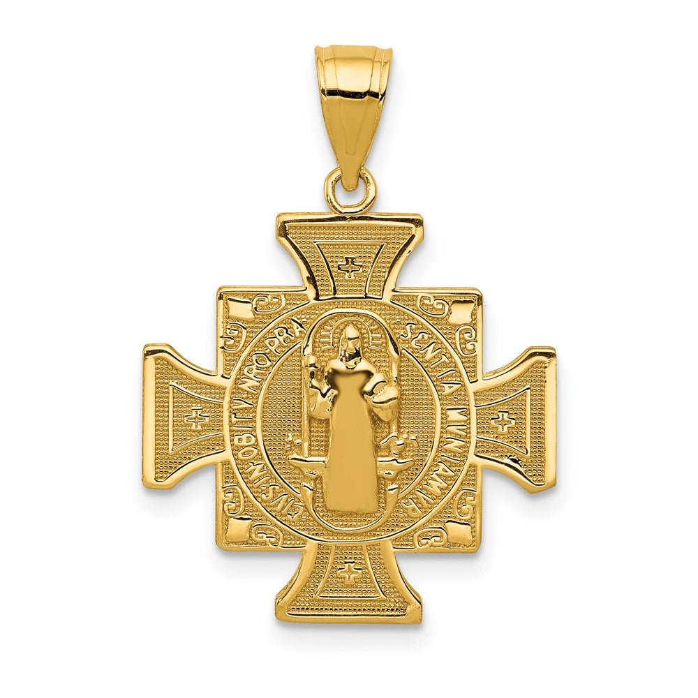 14k Yellow Gold San Benito 2-Sided Cross Pendant