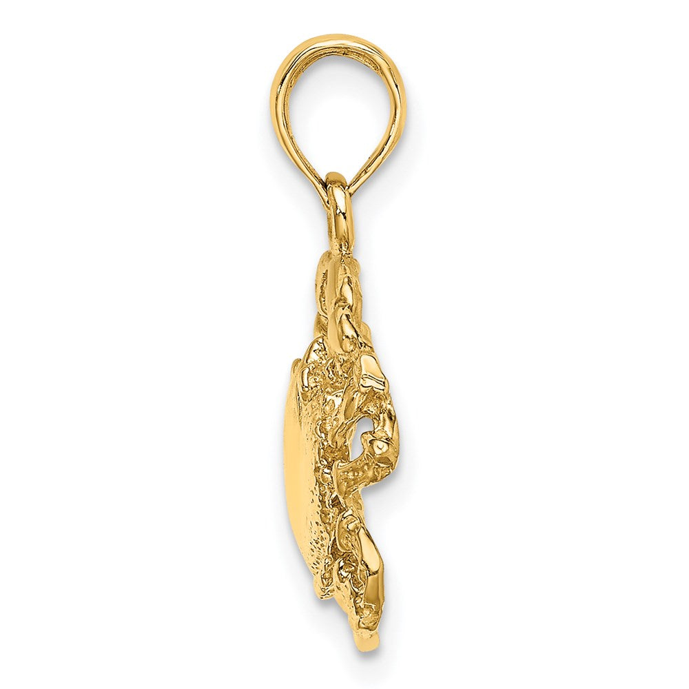 14k Yellow Gold Crab Charm