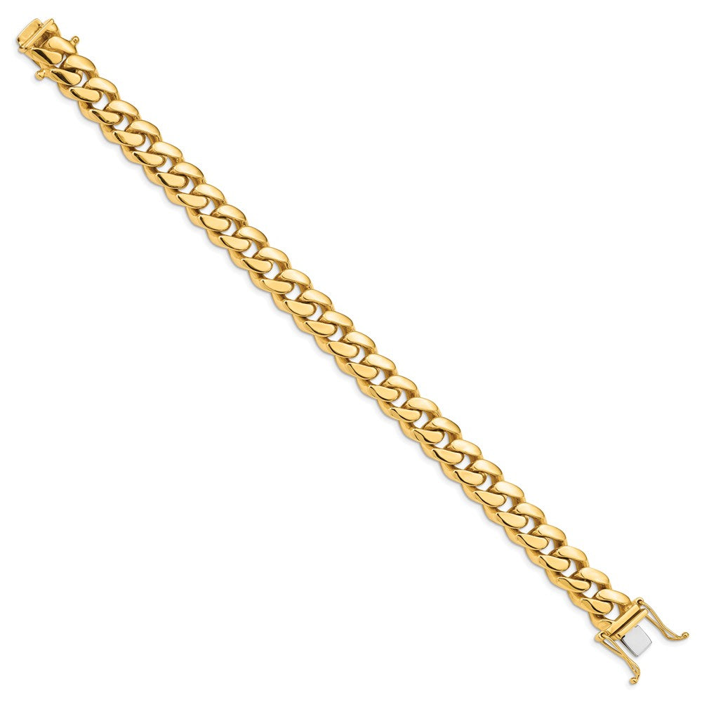 Solid 14K Yellow Gold 8.25 inch 10.7mm Hand Polished Miami Cuban Link with Box Catch Clasp Bracelet