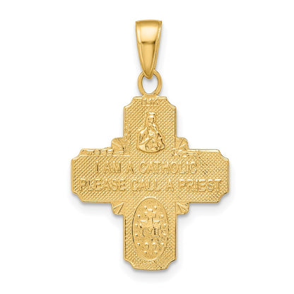 14k Yellow Gold 4-Way Medal Pendant