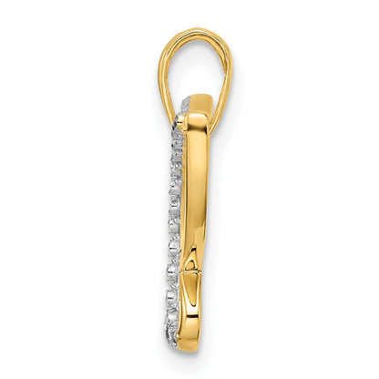 14k Yellow u0026 Rhodium Gold and White Rhodium Diamond-cut Butterfly Pendant