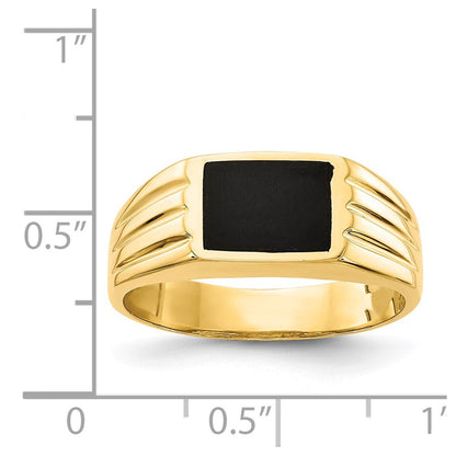 14k yellow gold black onyx ring or135